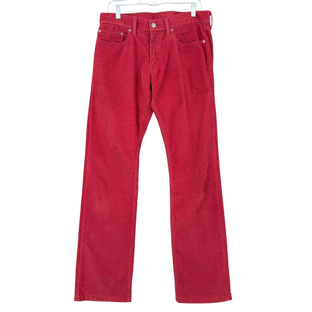 Levi's 514 Straight Corduroy Pants Mens 32x32 Cotton Polyester Red